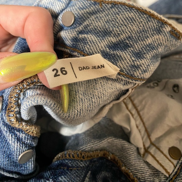 PacSun Button Fly Dad Jeans Two Tone Blue 26 - Picture 2 of 3